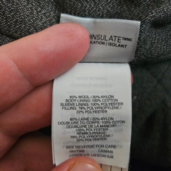 J.Crew Men's Grey Double Breasted Wool Blend Pea Coat XLarge - Picture 8 of 8